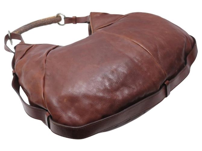 BORSA YVES SAINT LAURENT MOMBASA PELLE MARRONE CORNO TOM FORD - vista 4