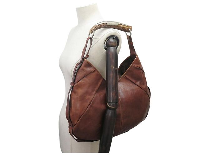 BORSA YVES SAINT LAURENT MOMBASA PELLE MARRONE CORNO TOM FORD - vista 5