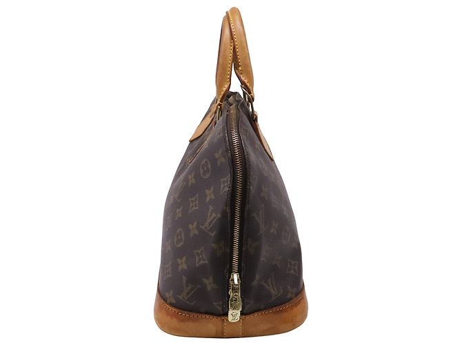 Louis Vuitton Monogram Canvas Alma PM Handtasche aus braunem Leder Rot - Ansicht 3