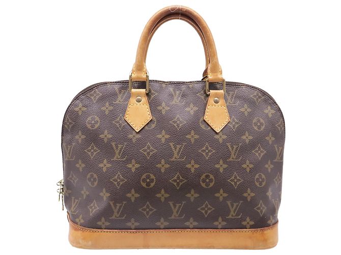 Louis Vuitton Monogram Canvas Alma PM Handtasche aus braunem Leder Rot - Ansicht 4