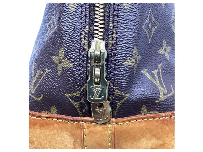 Louis Vuitton Monogram Canvas Alma PM Handtasche aus braunem Leder Rot - Ansicht 9