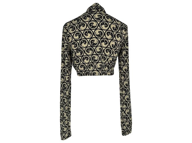 Off White Top cropped Off-White con stampa lunare in poliammide multicolore - vista 3