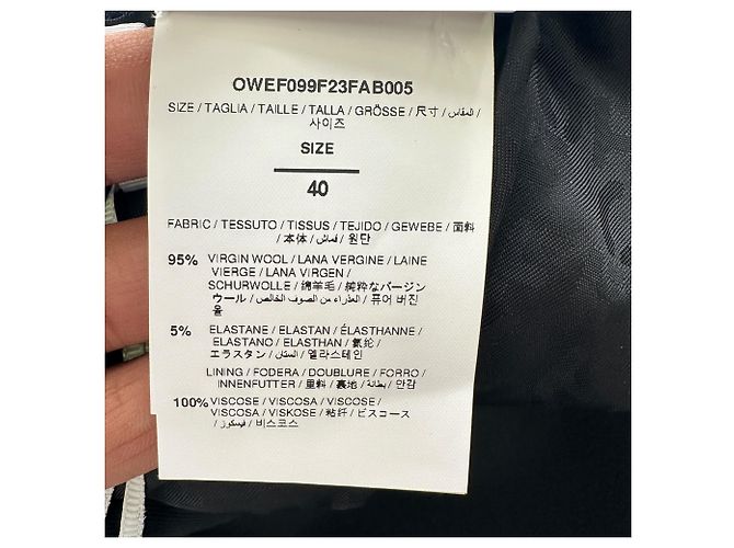 Off White Off-White Single Breasted Blazer in Black Wool - view 9