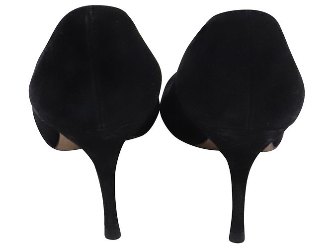 Décolleté a punta Manolo Blahnik in camoscio nero - vista 5