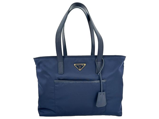 Borsa Tote Prada Large Re-Edition 1978 in Poliammide Blu Navy Blu chiaro - vista 2