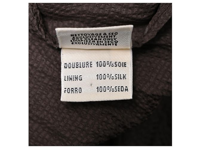 Hermès Midi-Kleid mit langen Ärmeln und Bindegürtel aus brauner Seide Rot - Ansicht 7