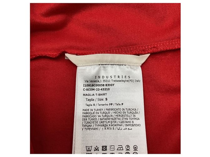 T-shirt in cotone rosso con patch doppio logo Moncler - vista 4