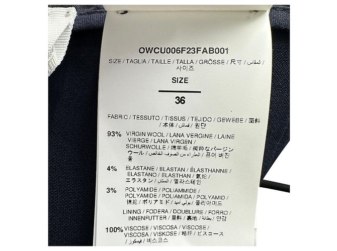 Off White Off-White plissierter Minirock mit Gürtel aus dunkelblauer Wolle Marineblau - Ansicht 10