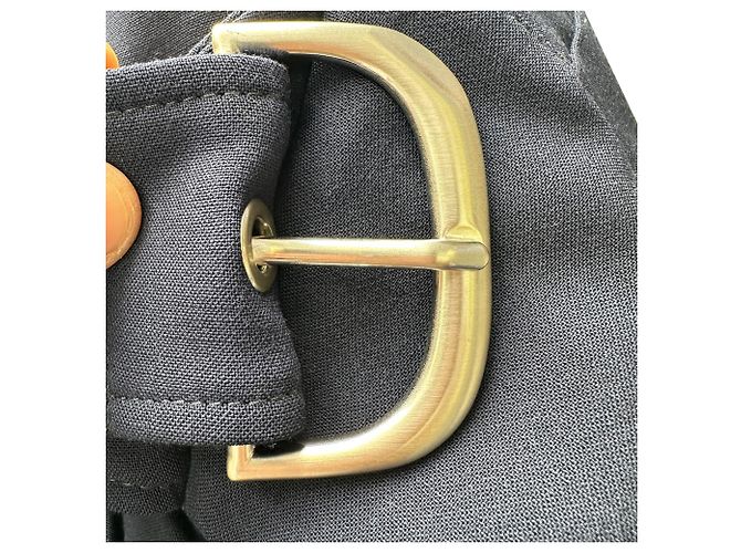 Off White Off-White plissierter Minirock mit Gürtel aus dunkelblauer Wolle Marineblau - Ansicht 14