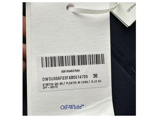 Off White Off-White plissierter Minirock mit Gürtel aus dunkelblauer Wolle Marineblau - Ansicht 6