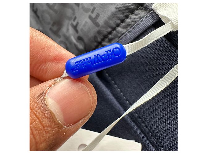 Off White Off-White plissierter Minirock mit Gürtel aus dunkelblauer Wolle Marineblau - Ansicht 7