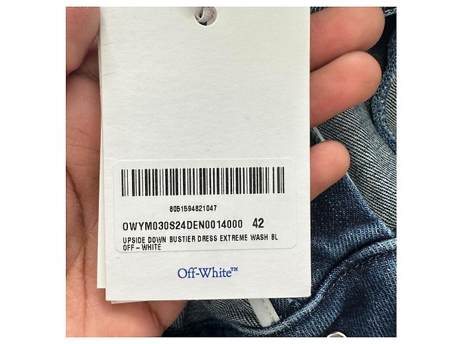 Off White Off-White Upside Down Jeanskleid aus blauer Baumwolle Hellblau - Ansicht 12