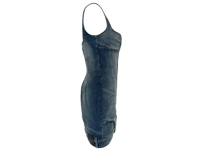 Off White Off-White Upside Down Jeanskleid aus blauer Baumwolle Hellblau - Ansicht 2