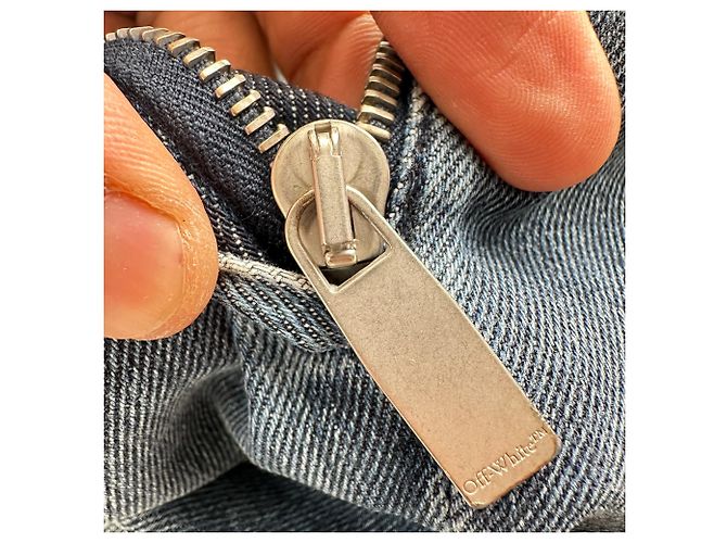 Off White Off-White Upside Down Jeanskleid aus blauer Baumwolle Hellblau - Ansicht 5