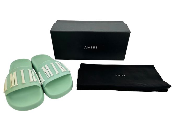 Amiri Pool-Sandalen aus grünem Gummi - Ansicht 16