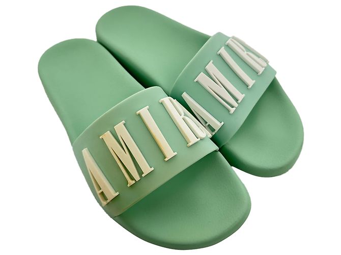 Amiri Pool-Sandalen aus grünem Gummi - Ansicht 5