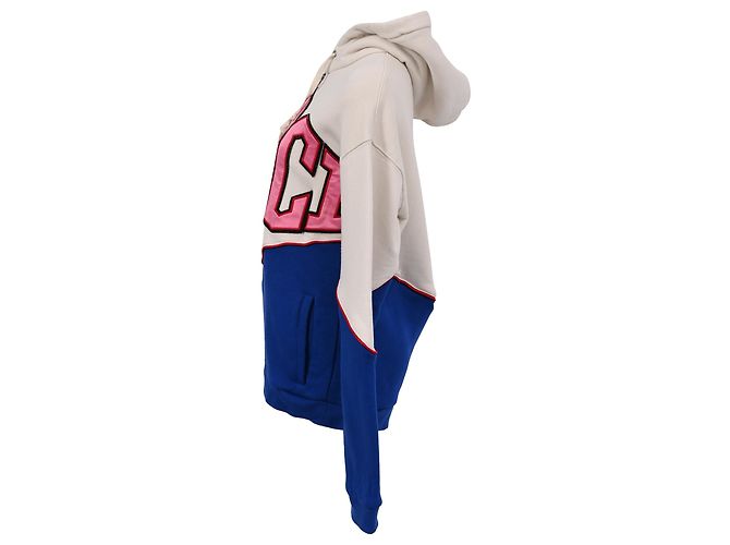 Gucci Game Logo Kapuzenpullover mit Reißverschluss aus filziertem Jersey in mehrfarbiger Baumwolle Mehrfarben - Ansicht 2