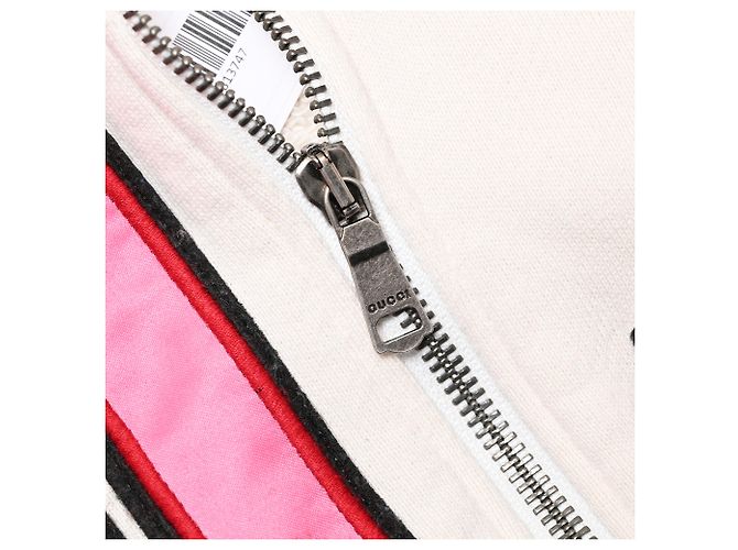Gucci Game Logo Kapuzenpullover mit Reißverschluss aus filziertem Jersey in mehrfarbiger Baumwolle Mehrfarben - Ansicht 8