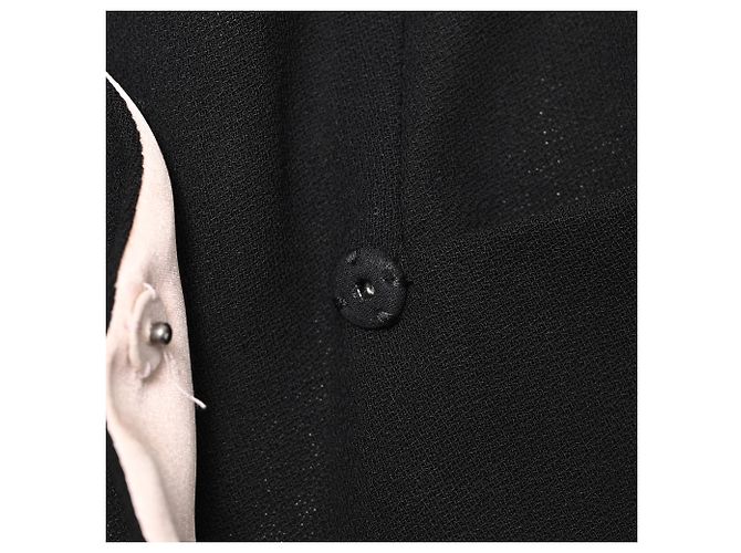 Abito midi con scollo a V Giorgio Armani in lana nera Nero - vista 8