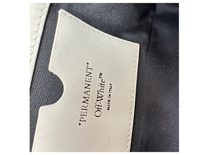Off White Bolso Camera Off-White Jackhammer en cuero Cream Leather Blanco Crudo - vista 12