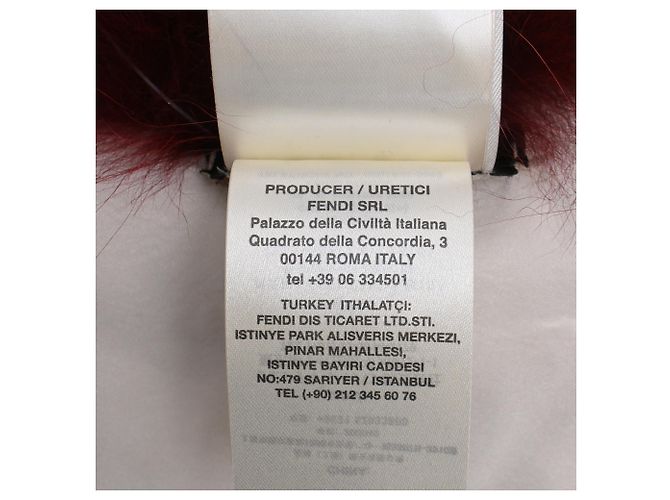 Cachecol Fendi com fivela em pele de raposa borgonha Vermelho Bordeaux - vista 10