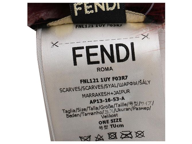 Cachecol Fendi com fivela em pele de raposa borgonha Vermelho Bordeaux - vista 13