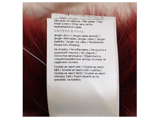 Cachecol Fendi com fivela em pele de raposa borgonha Vermelho Bordeaux - vista 14