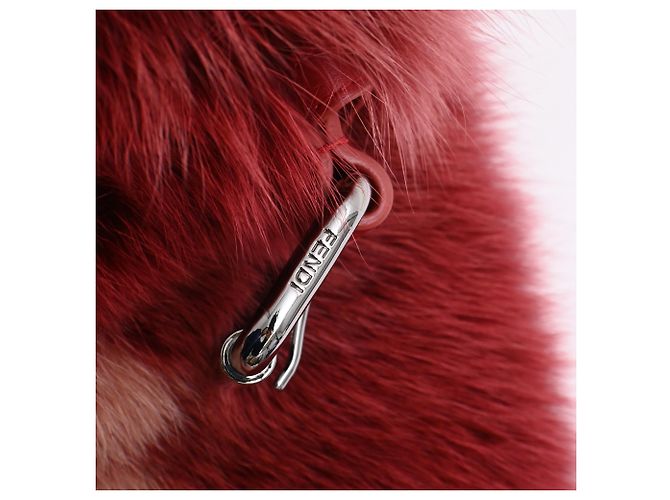 Cachecol Fendi com fivela em pele de raposa borgonha Vermelho Bordeaux - vista 15