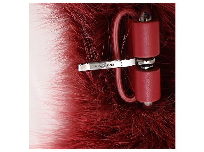 Cachecol Fendi com fivela em pele de raposa borgonha Vermelho Bordeaux - vista 16