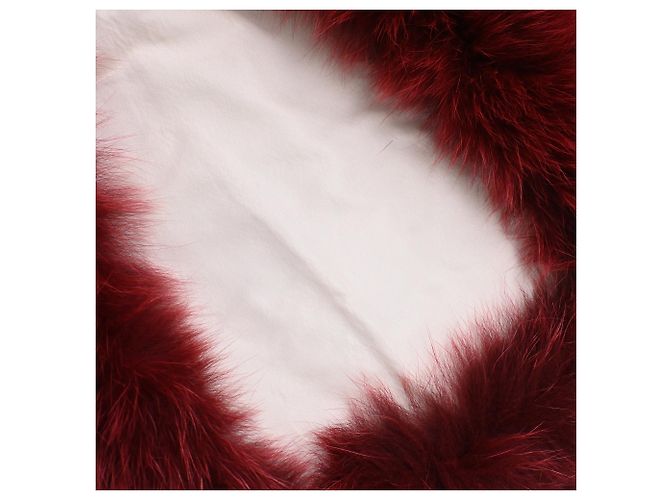Cachecol Fendi com fivela em pele de raposa borgonha Vermelho Bordeaux - vista 22