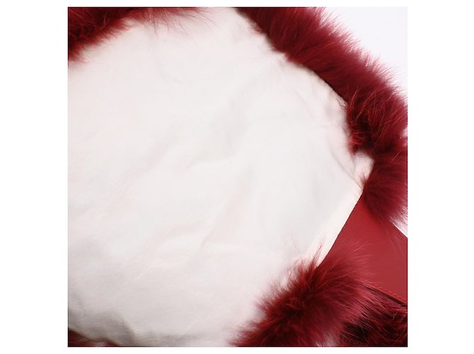 Cachecol Fendi com fivela em pele de raposa borgonha Vermelho Bordeaux - vista 23