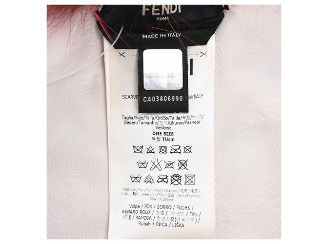 Cachecol Fendi com fivela em pele de raposa borgonha Vermelho Bordeaux - vista 4