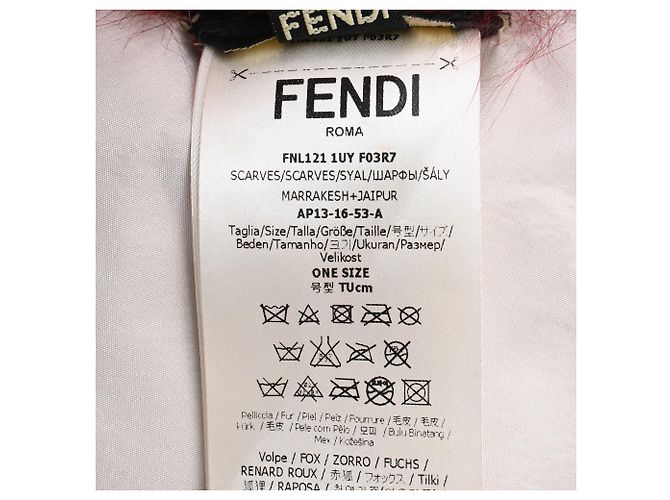 Cachecol Fendi com fivela em pele de raposa borgonha Vermelho Bordeaux - vista 5