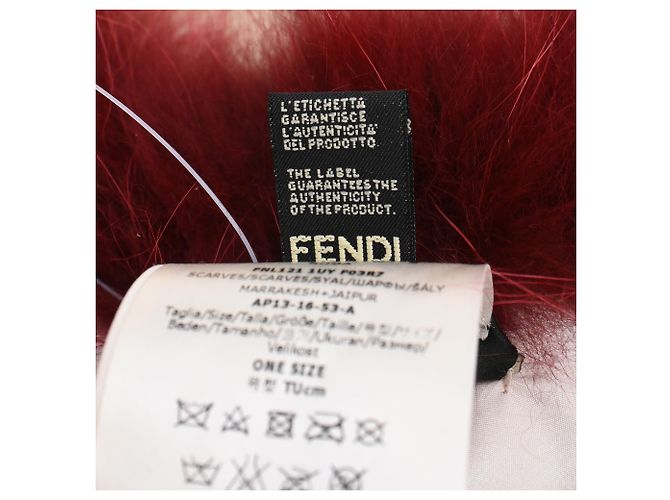 Cachecol Fendi com fivela em pele de raposa borgonha Vermelho Bordeaux - vista 9