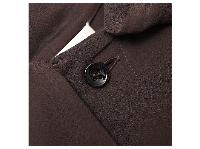 Autre Marque Abito maxi con fiocco al collo Saint Laurent in seta marrone Rosso - vista 10