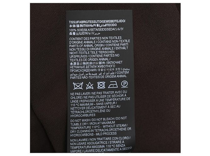 Autre Marque Abito maxi con fiocco al collo Saint Laurent in seta marrone Rosso - vista 7