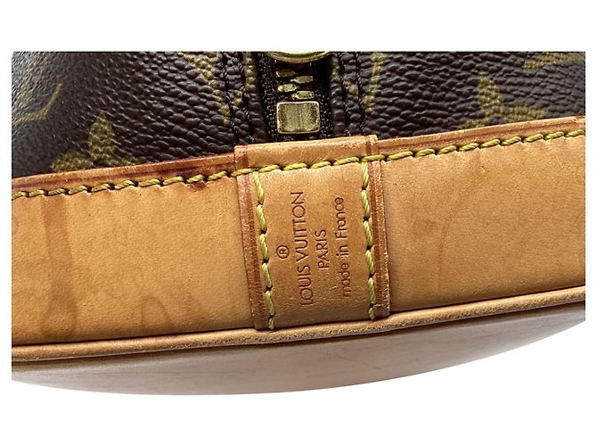 Louis Vuitton Monogram Canvas Alma PM Handtasche aus braunem Leder Rot - Ansicht 14