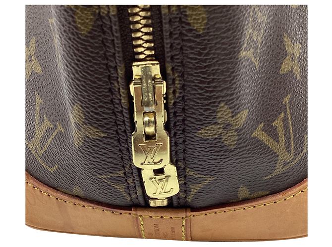 Louis Vuitton Monogram Canvas Alma PM Handtasche aus braunem Leder Rot - Ansicht 16