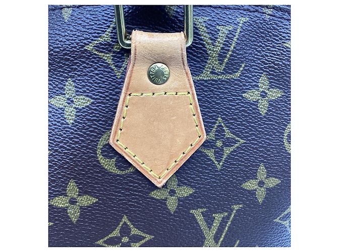 Louis Vuitton Monogram Canvas Alma PM Handtasche aus braunem Leder Rot - Ansicht 17