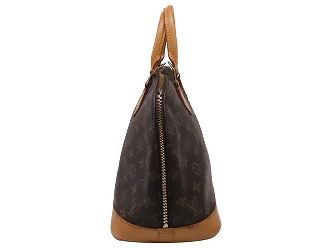 Louis Vuitton Monogram Canvas Alma PM Handtasche aus braunem Leder Rot - Ansicht 3