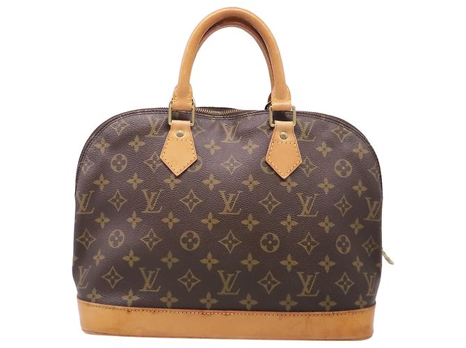 Louis Vuitton Monogram Canvas Alma PM Handtasche aus braunem Leder Rot - Ansicht 4
