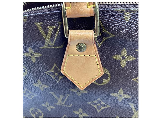 Louis Vuitton Monogram Canvas Alma PM Handtasche aus braunem Leder Rot - Ansicht 7