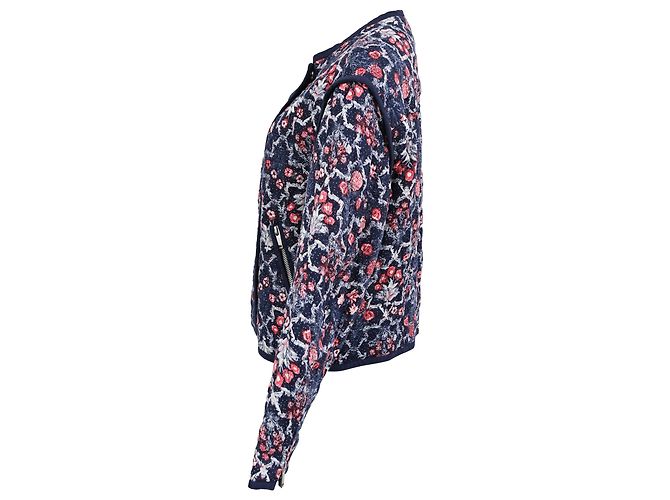 Casaco acolchoado floral Isabel Marant Etoile em algodão azul - vista 2