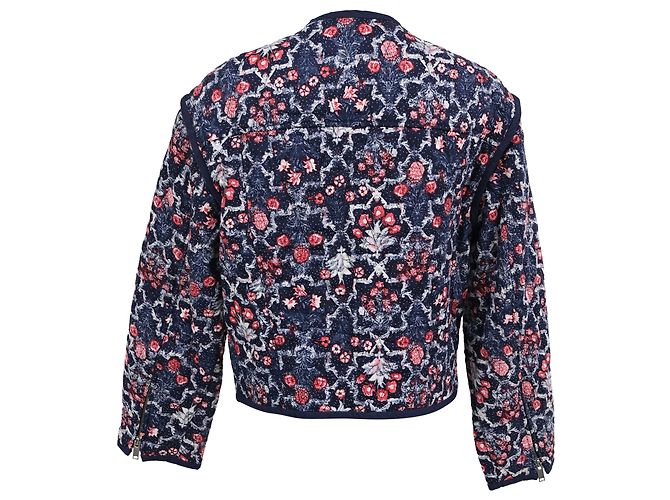 Casaco acolchoado floral Isabel Marant Etoile em algodão azul - vista 3