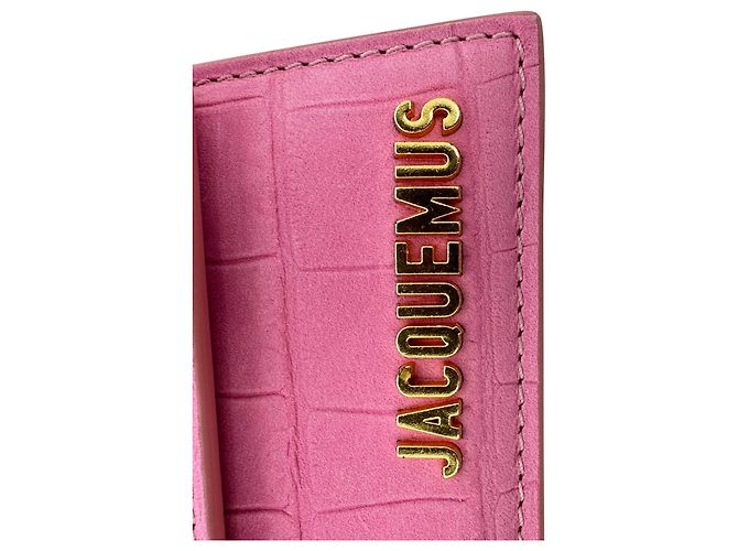 Borsa con manico Jacquemus Le Chiquito Long in pelle rosa Stampa python - vista 5