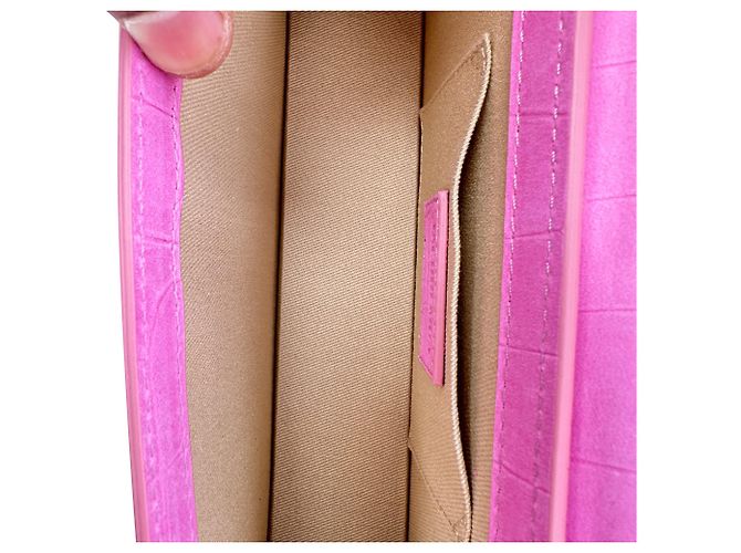 Borsa con manico Jacquemus Le Chiquito Long in pelle rosa Stampa python - vista 8