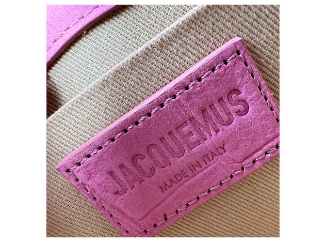 Borsa con manico Jacquemus Le Chiquito Long in pelle rosa Stampa python - vista 9