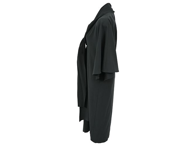 Hermès Maxi Scarf Kleid aus schwarzer Wolle - Ansicht 2