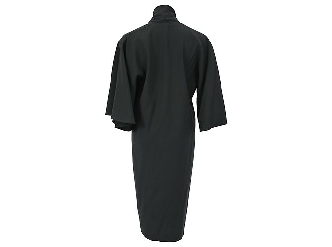 Hermès Maxi Scarf Kleid aus schwarzer Wolle - Ansicht 3