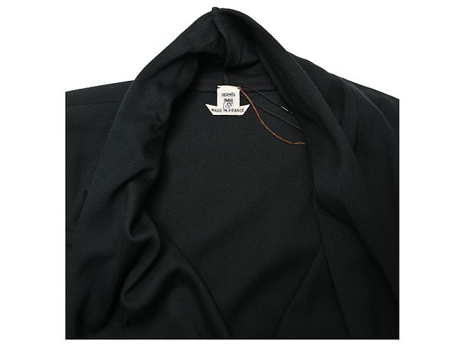 Hermès Maxi Scarf Kleid aus schwarzer Wolle - Ansicht 4